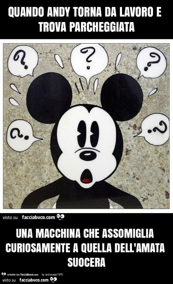 Quando andy torna da lavoro e trova parcheggiata una macchina che assomiglia curiosamente a quella dell'amata suocera