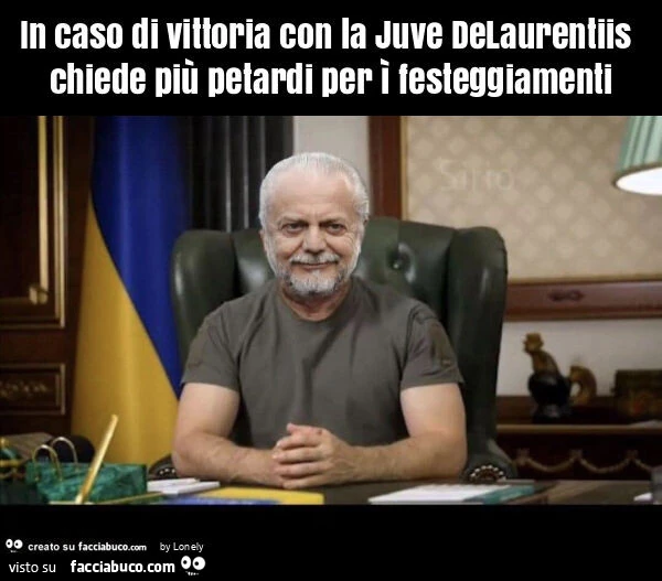 In caso di vittoria con la juve delaurentiis chiede piรน petardi per รฌ festeggiamenti