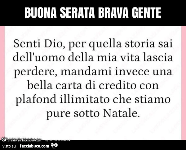Buona serata brava gente