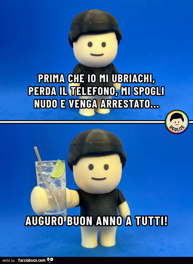 Prima che io mi ubriachì, perda il telefono, mi spogli nudo e venga arrestato. Auguro buon anno a tutti
