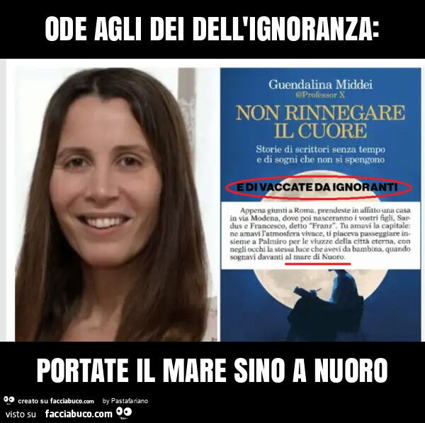 Ode agli dei dell'ignoranza: portate il mare sino a nuoro