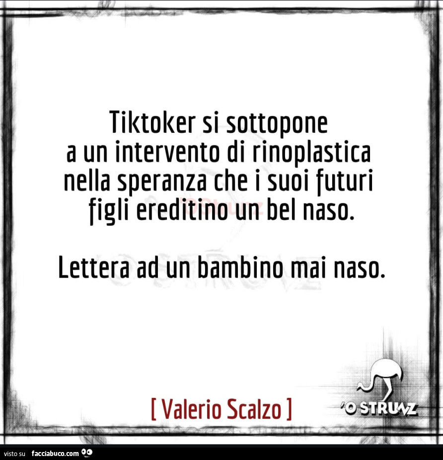 Tiktoker si sottopone a un intervento di rinoplastica nella speranza che i suoi futuri figli ereditino un bel naso. Lettera ad un bambino mai naso