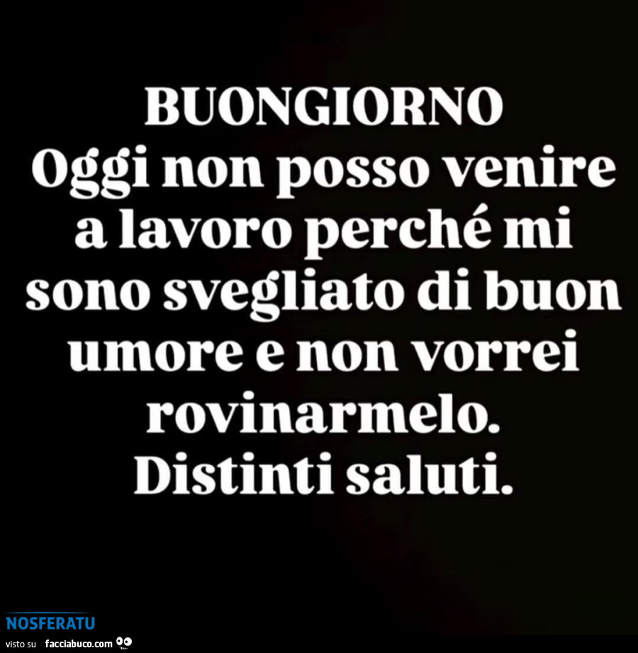 Oggi non posso venire al lavoro