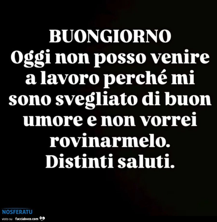 Oggi non posso venire al lavoro