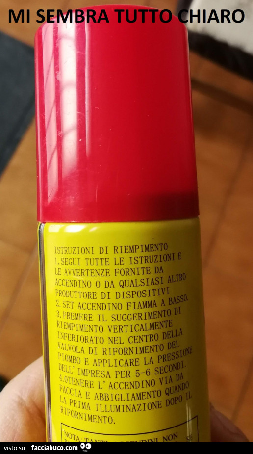 Mi sembra tutto chiaro. Istruzioni di riempimento