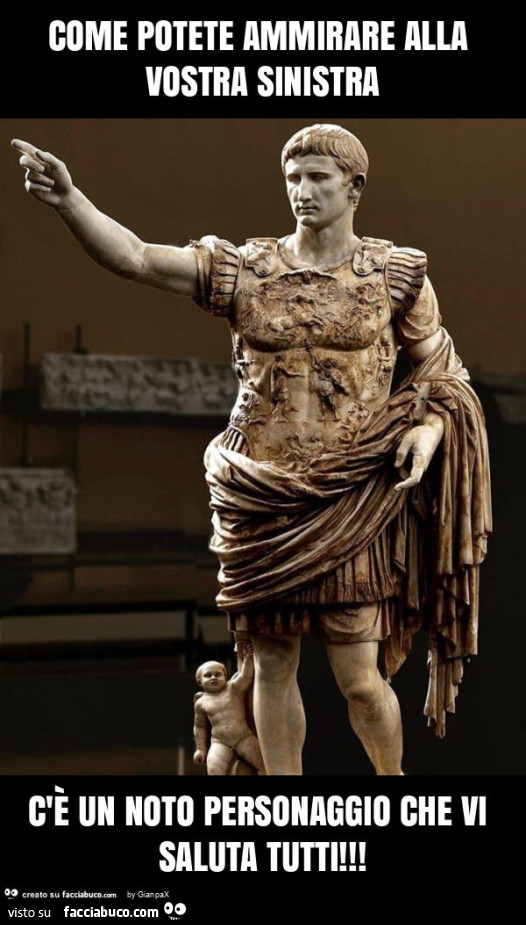Come potete ammirare alla vostra sinistra c'è un noto personaggio che vi saluta tutti