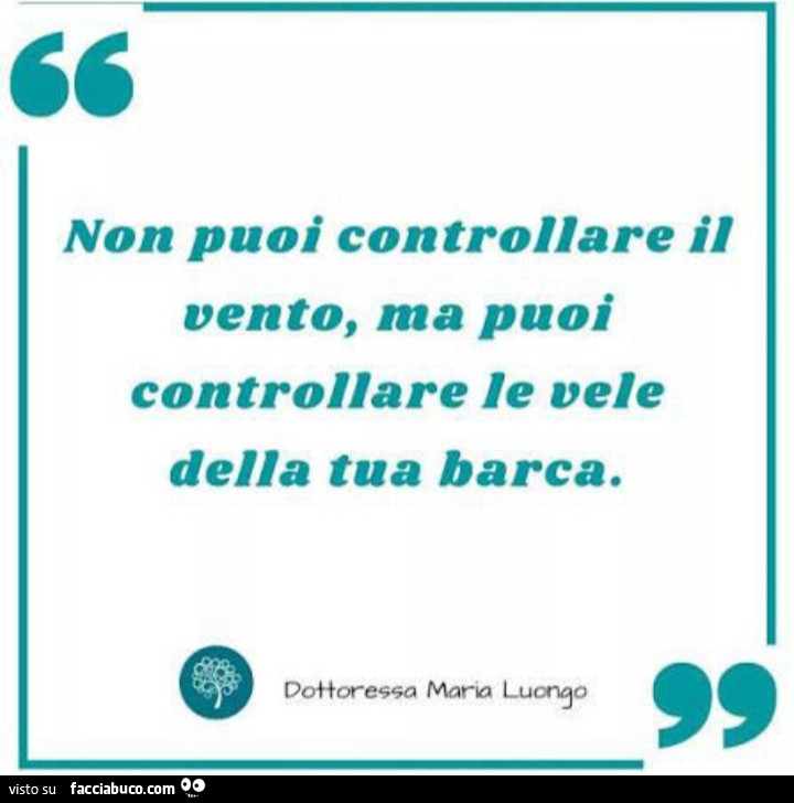 Non puoi controllare il vento, ma puoi controllare le vele della tua barca