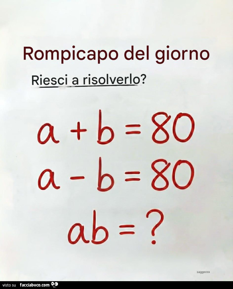 Rompicapo del giorno riesci a risolverlo?