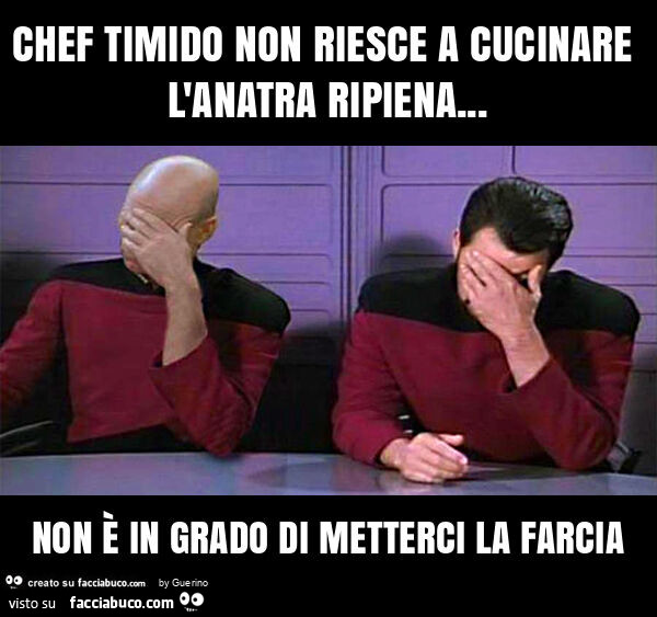 Chef timido non riesce a cucinare l'anatra ripiena… non è in grado di metterci la farcia