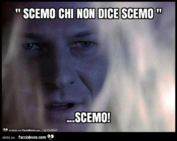 " scemo chi non dice scemo "… scemo