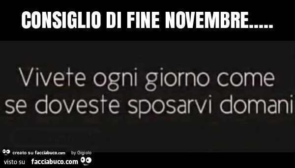 Consiglio di fine novembre