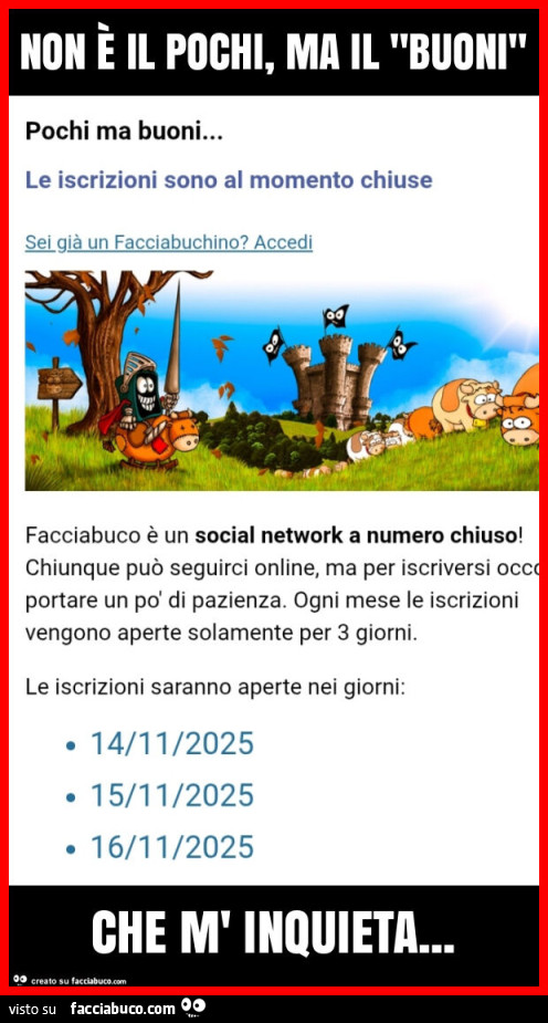 Non è il pochi, ma il "buoni" che m' inquieta