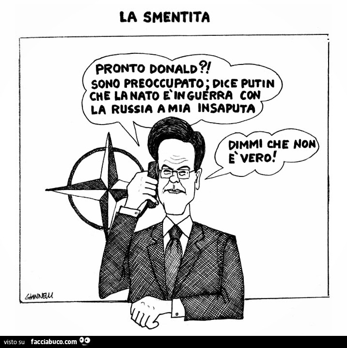 La smentita. Pronto Donald? Sono preoccupato. Dice Putin che la NATO è in guerra con la russia a mia insaputa