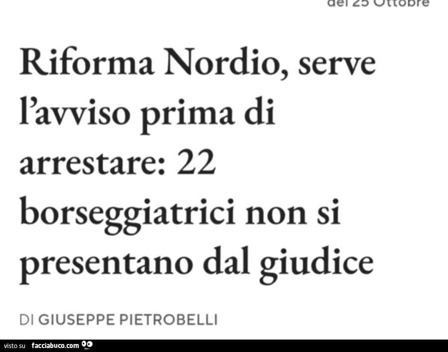 Riforma nordio, serve l'avviso prima di arrestare: 22 borseggiatrici non si presentano dal giudice