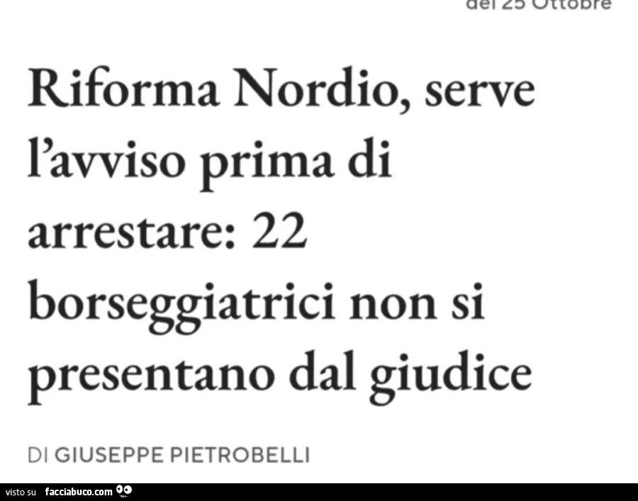 Riforma nordio, serve l'avviso prima di arrestare: 22 borseggiatrici non si presentano dal giudice