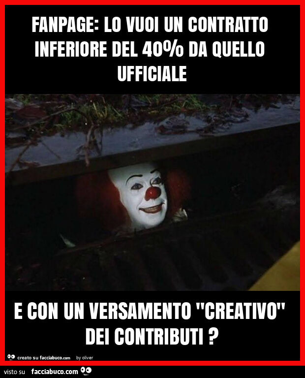 Fanpage: lo vuoi un contratto inferiore del 40% da quello ufficiale e con un versamento "creativo" dei contributi?