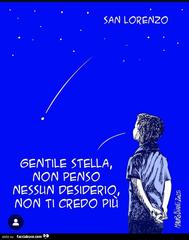 Gentile stella, non penso nessun desiderio, non ti credo più