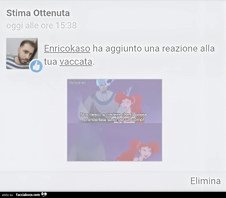 Enricokaso ha aggiunto una reazione alla tua vaccata