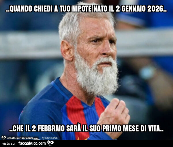 Quando chiedi a tuo nipote nato il 2 gennaio 2026&hellip; che il 2 febbraio sarà il suo primo mese di vita
