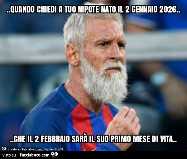 Quando chiedi a tuo nipote nato il 2 gennaio 2026&hellip; che il 2 febbraio sarà il suo primo mese di vita