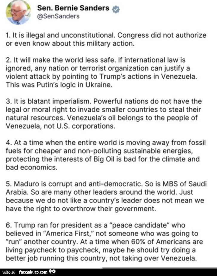 It is illegal and unconstitutional. Congress did not authorize or even know about this military action