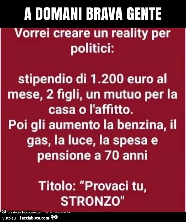 A domani brava gente