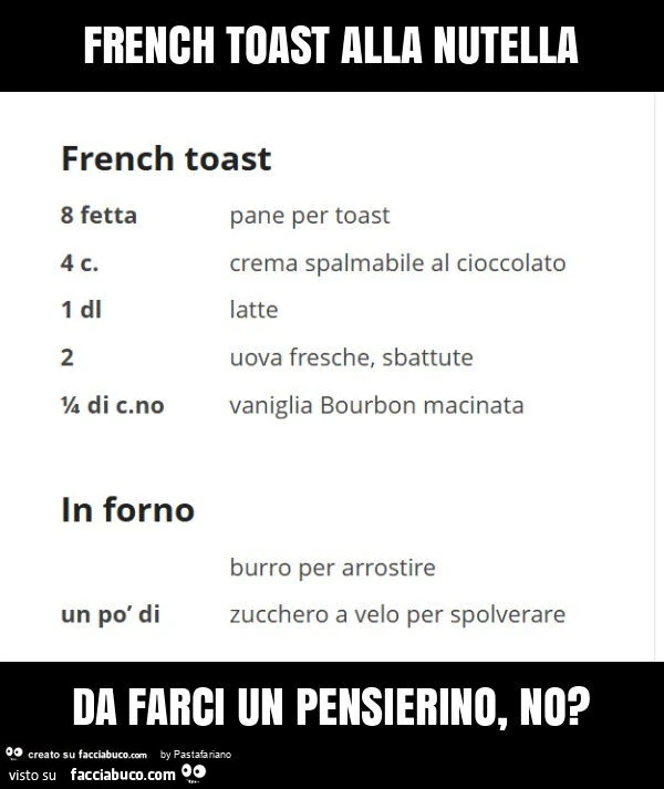 French toast alla nutella da farci un pensierino, no?