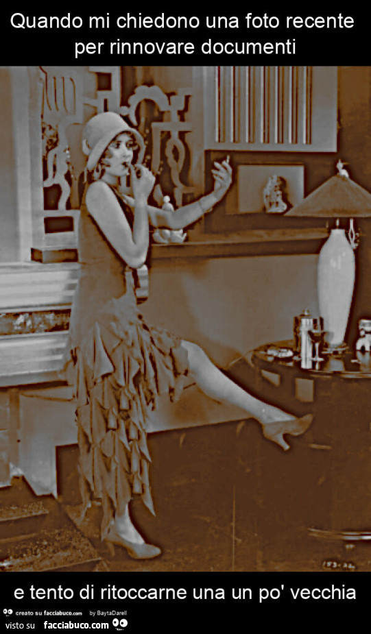 Quando mi chiedono una foto recente per rinnovare documenti e tento di ritoccarne una un po' vecchia