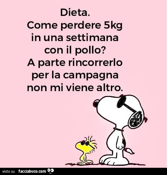 Dieta. Come perdere 5kg in una settimana con il pollo? A parte rincorrerlo per la campagna non mi viene altro