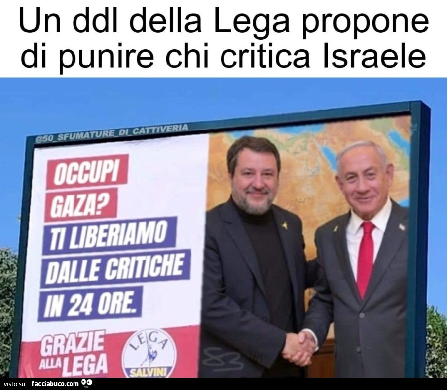 Ddl della Lega propone di punire chi critica Israele