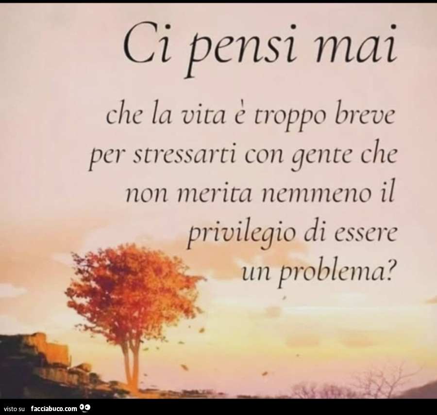 La Vita è breve, meglio non stressarsi piudi tanto