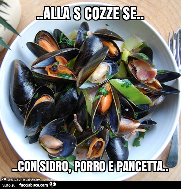 Alla s cozze se&hellip; con sidro, porro e pancetta