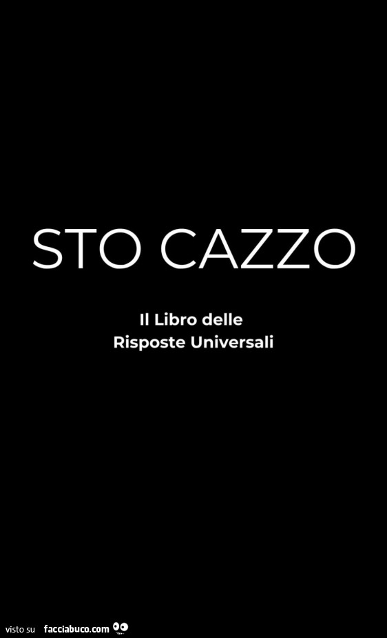 Sto cazzo. Il libro delle risposte universali
