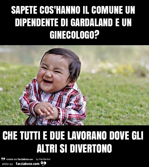 Sapete cos'hanno il comune un dipendente di gardaland e un ginecologo? Che tutti e due lavorano dove gli altri si divertono