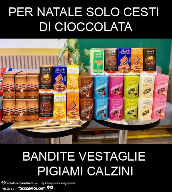Per natale solo cesti di cioccolata bandite vestaglie pigiami calzini