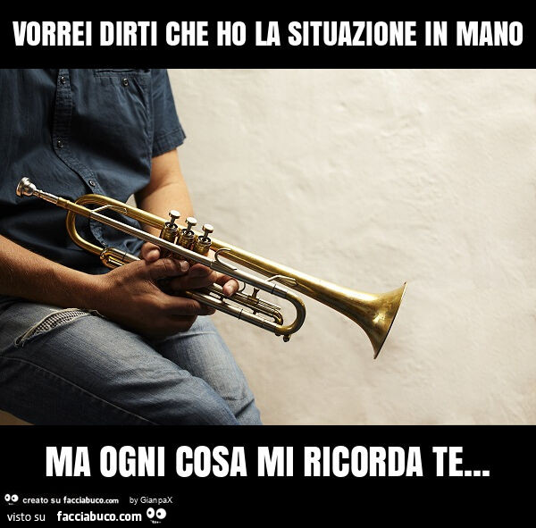 Vorrei dirti che ho la situazione in mano ma ogni cosa mi ricorda te