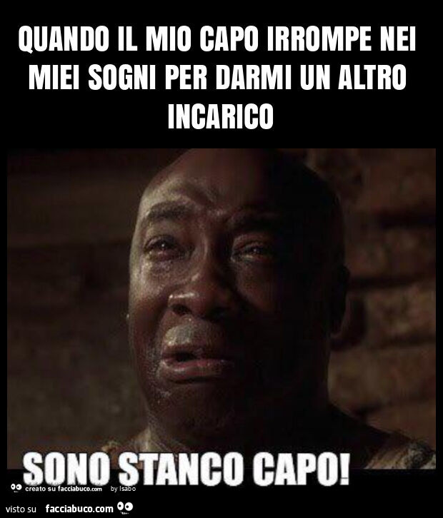 Quando il mio capo irrompe nei miei sogni per darmi un altro incarico sono stanco capo