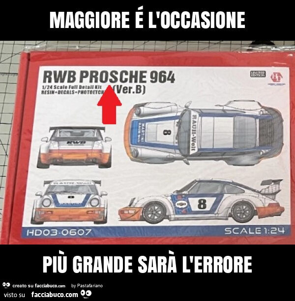 Maggiore é l'occasione più grande sarà l'errore