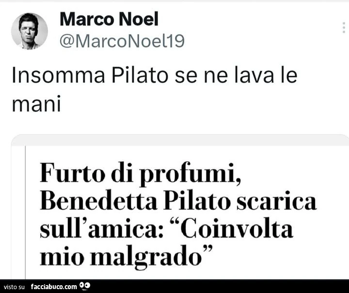 Insomma Pilato se ne lava le mani. Furto di profumi, benedetta pilato scarica sull'amica: coinvolta mio malgrado