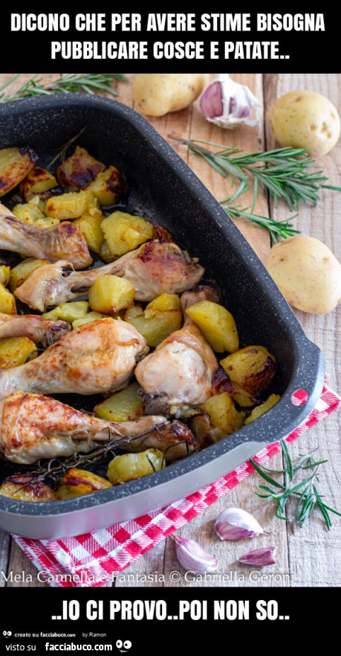 Dicono che per avere stime bisogna pubblicare cosce e patate&hellip; io ci provo. Poi non so