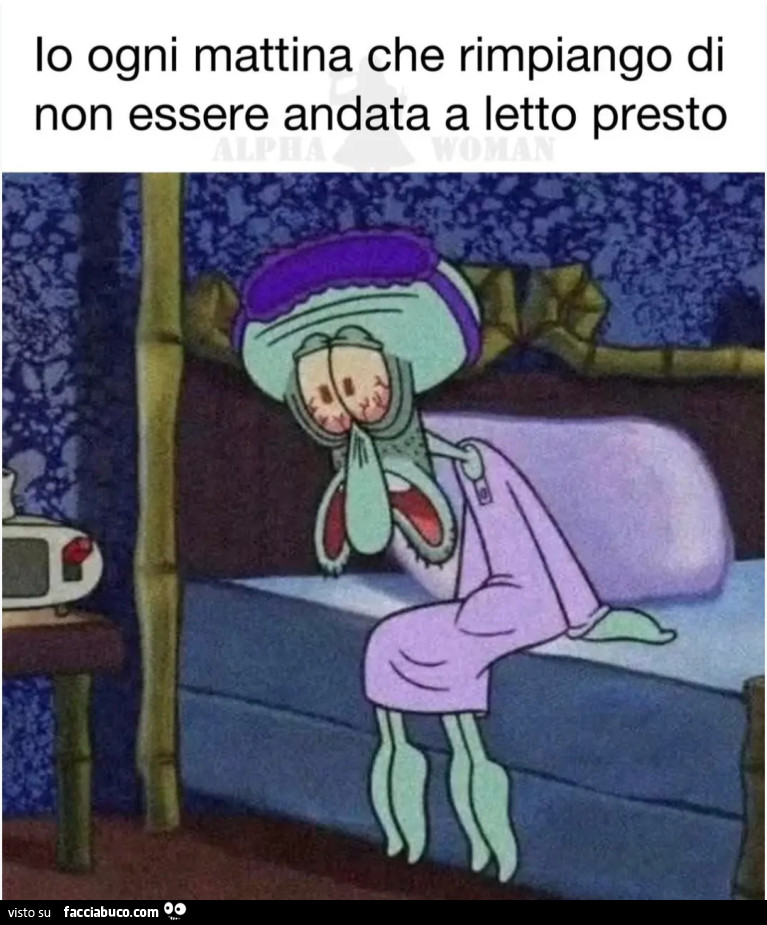 Io ogni mattina che rimpiango di non essere andata a letto presto alpha woman