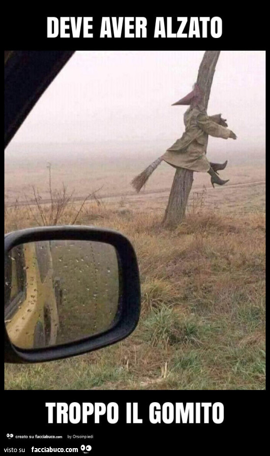 Deve aver alzato troppo il gomito