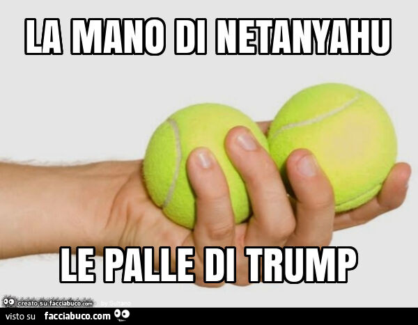 La mano di netanyahu le palle di trump