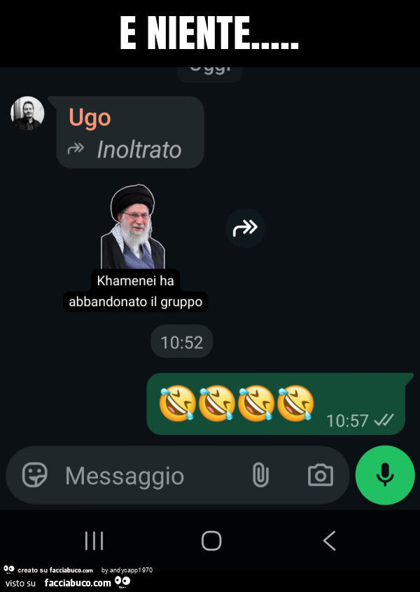 E niente… khamenei ha abbandonato il gruppo