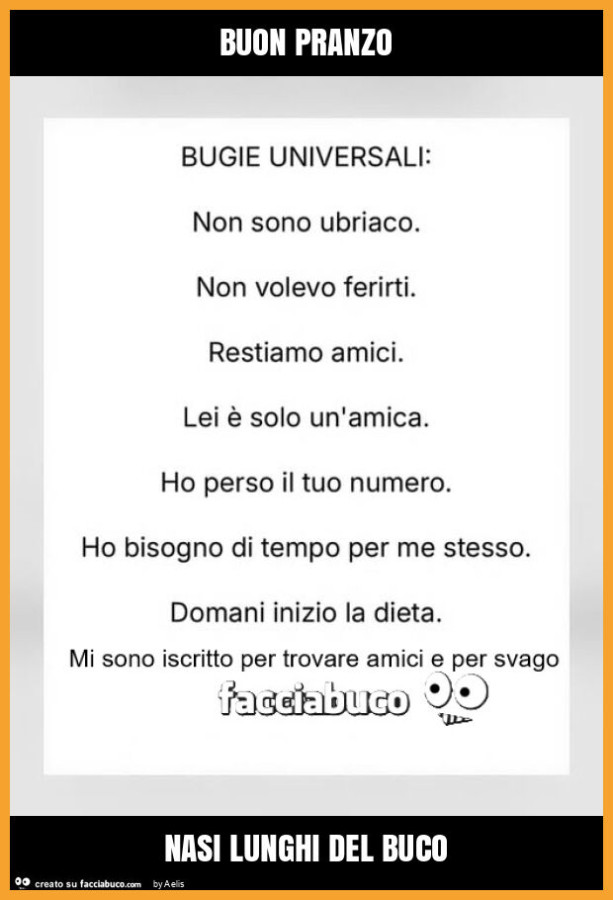 Buon pranzo nasi lunghi del buco