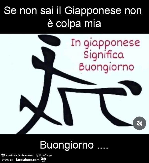 Se non sai il giapponese non è colpa mia buongiorno