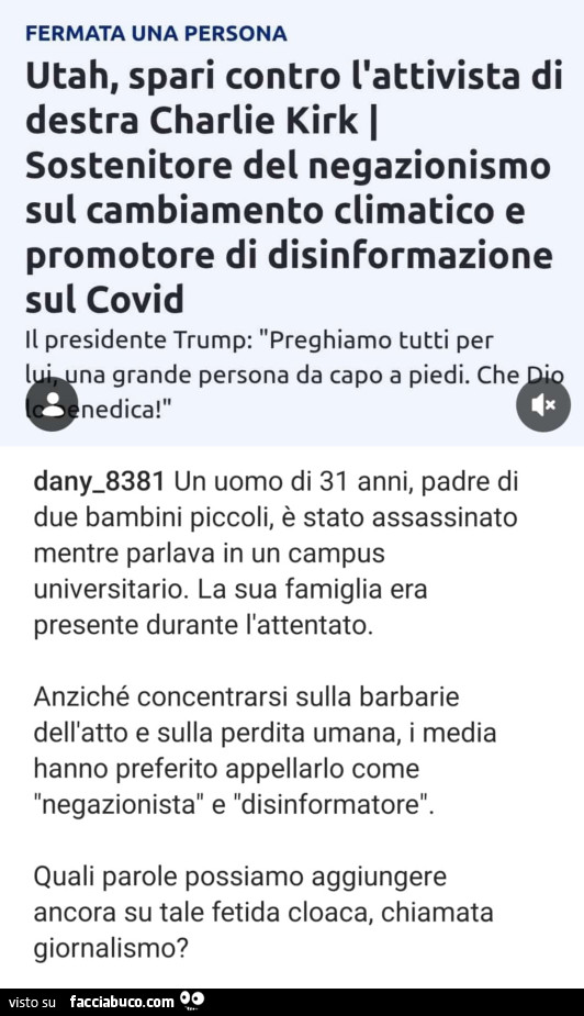 Utah, spari contro l'attivista di destra charlie kirk