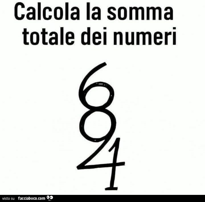 Calcola la somma totale dei numeri