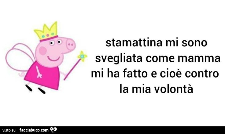 Stamattina mi sono svegliata come mamma mi ha fatto e cioè contro la mia volontà