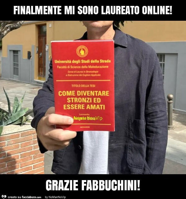 Finalmente mi sono laureato online! Grazie fabbuchini